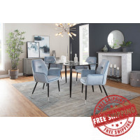 Lumisource DT-CLRA BK+CL Clara Mid-Century Modern Dining Table in Black and Clear 